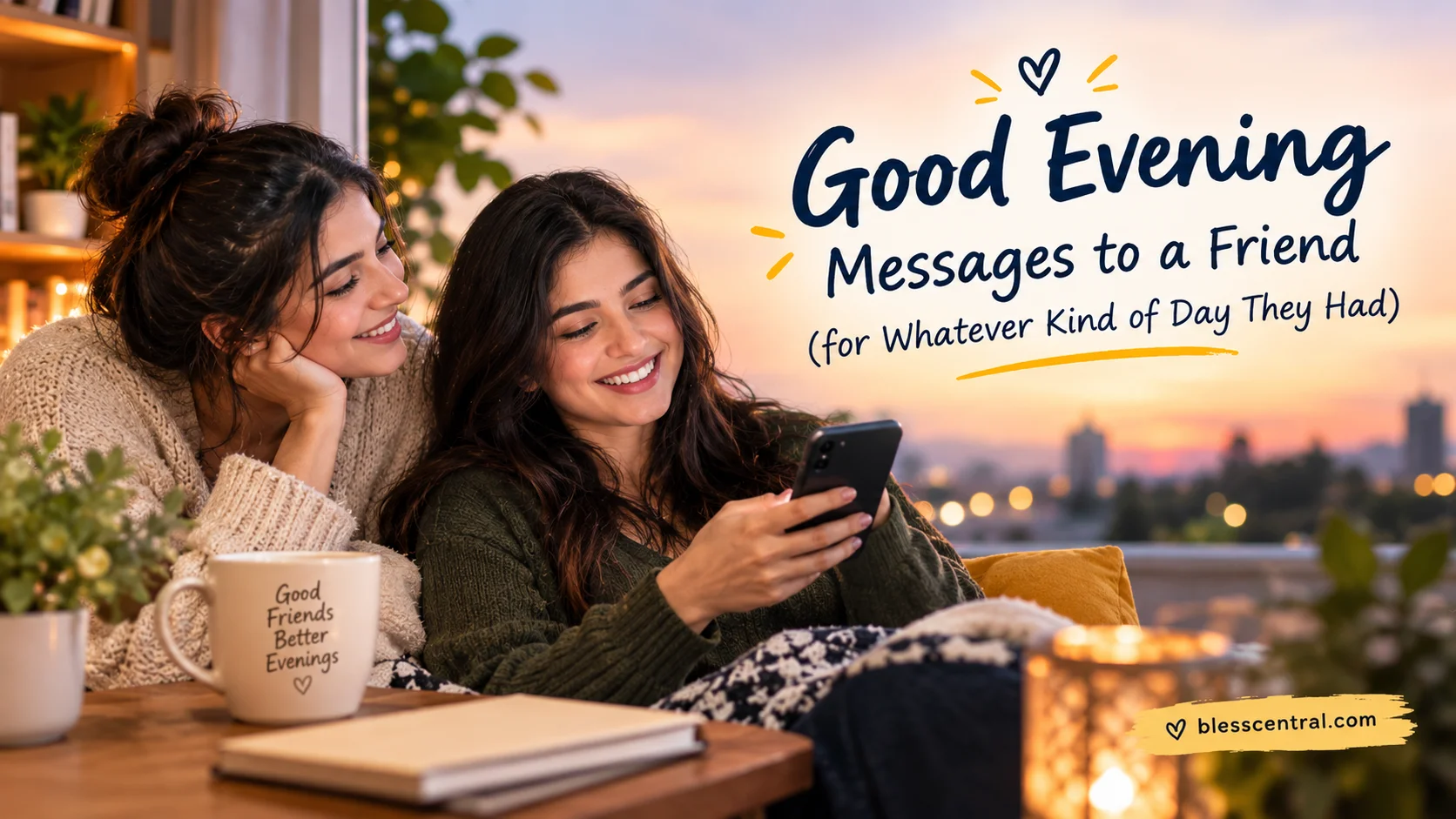 Good evening messages to a friend for different moods and situations
